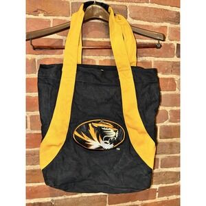 Missouri Mizzou Tigers Canvas Tote Bag Black Yellow Shoulder Bag